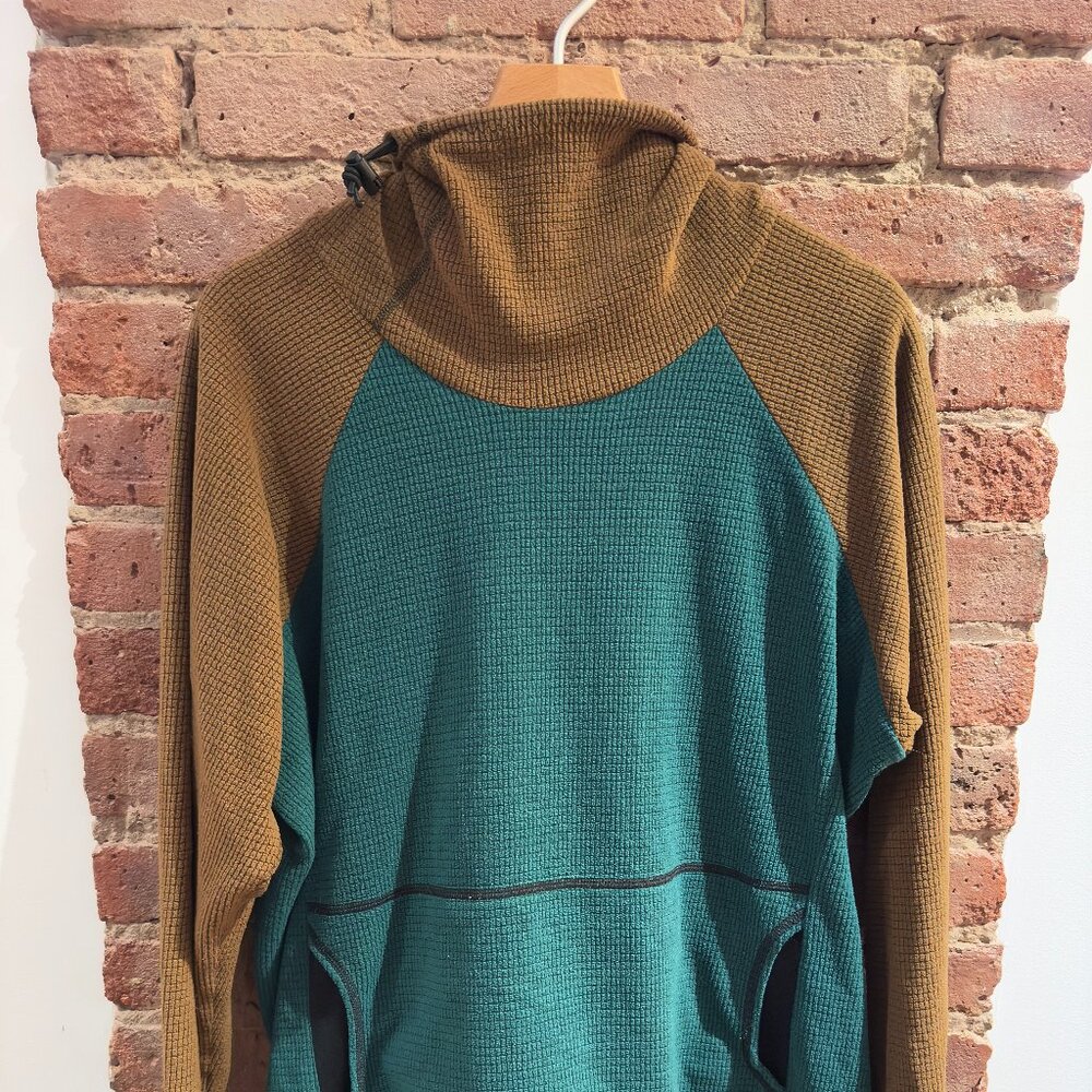 Melanzana Micro Grid Sweater Sweater/Jacket - Mens L - Green + Brown